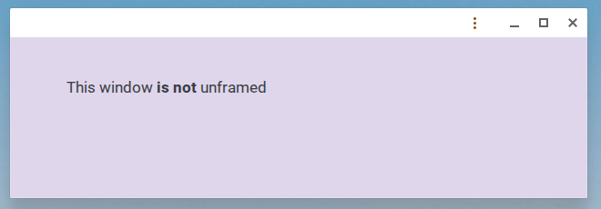 Example regular app window